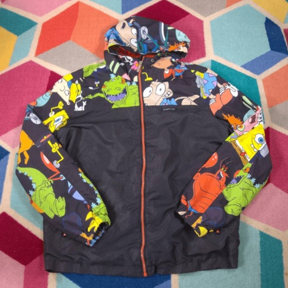 Men's‎ Members Only x Nicktoons  NICKELODEON WIND JACKET Size Small 20 x 25 in.